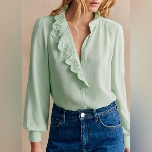 NWT Sezane | Chlo Shirt in Mint Green (FR 38 / US 6)